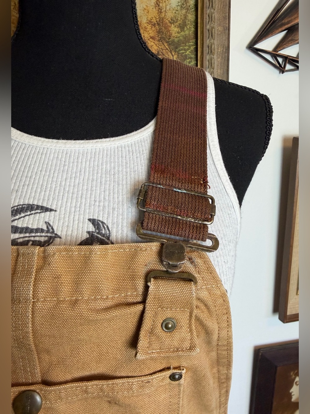 Vintage Carhartt Double-Knee Bib Duck Overalls Women's Size XS - Picture 14 of 17